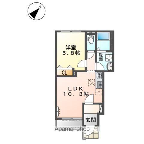 バーラム(1LDK/1階)の間取り写真