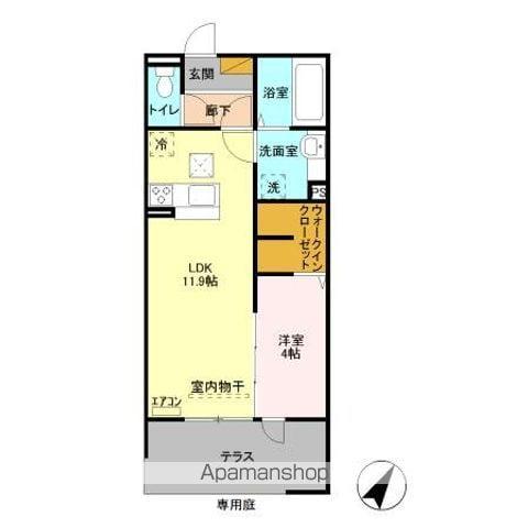 アユメノ(1LDK/1階)の間取り写真