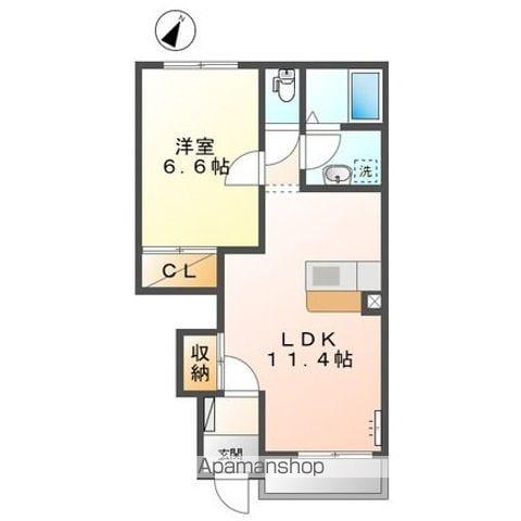 グレースほしかA棟(1LDK/1階)の間取り写真