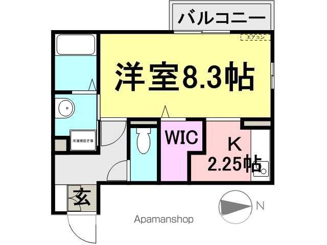 プラージュ武庫川(1K/1階)の間取り写真