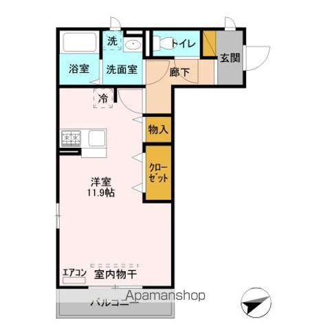 クレスト登戸(ワンルーム/3階)の間取り写真