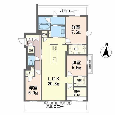 ジョフリエル(3SLDK/4階)の間取り写真