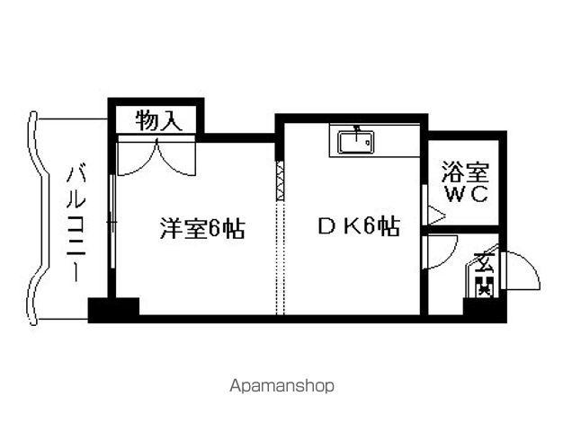 サウスフォーⅡ(1DK/10階)の間取り写真
