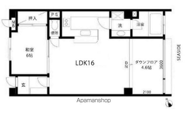 MARINAX宮の浦(1SLDK/3階)の間取り写真