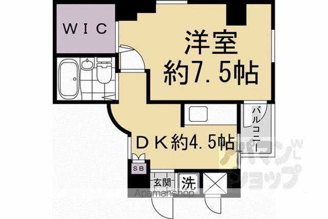 DETOM-1 二條城東(1K/5階)の間取り写真
