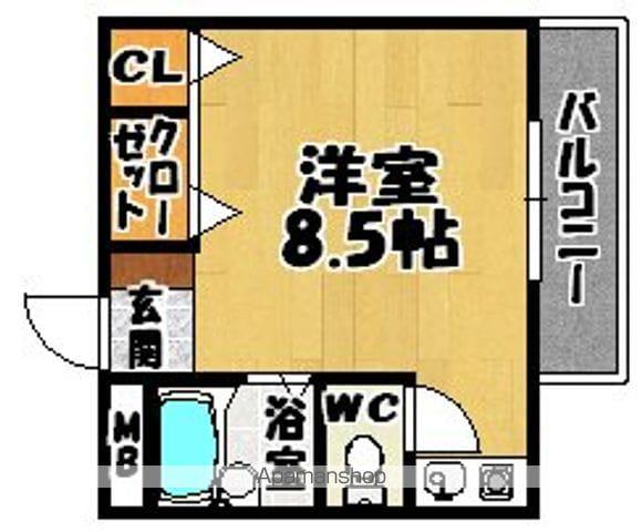 アルモカーサMOZU(ワンルーム/1階)の間取り写真