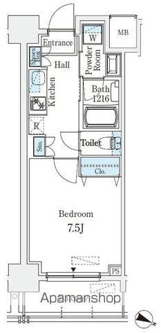 京町堀ビューアパートメント(1K/11階)の間取り写真