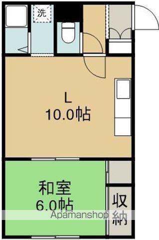 ダイワハイツ亀田(1LDK/2階)の間取り写真