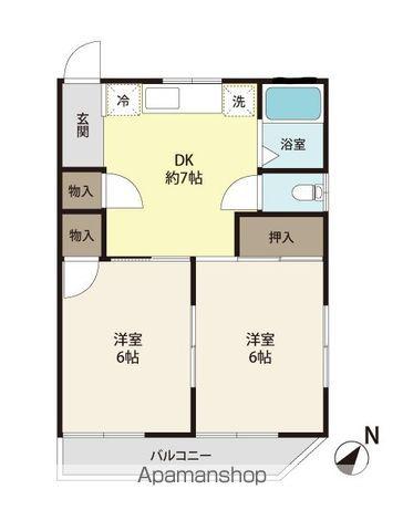 サンパーク三浦(2DK/1階)の間取り写真