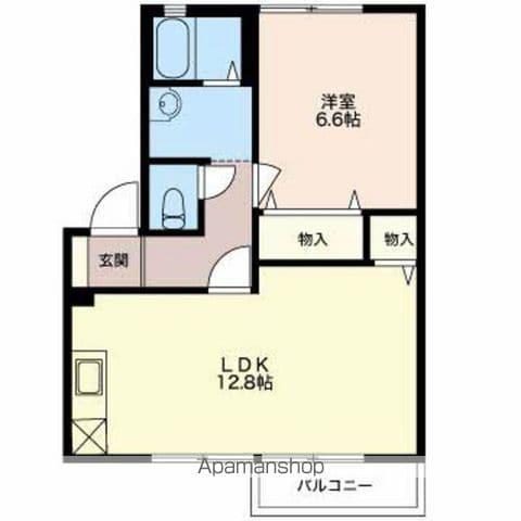 シャルマン城東Ⅱ(1LDK/1階)の間取り写真