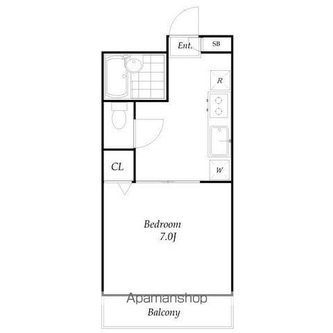 ベルハウス2番館(1K/2階)の間取り写真