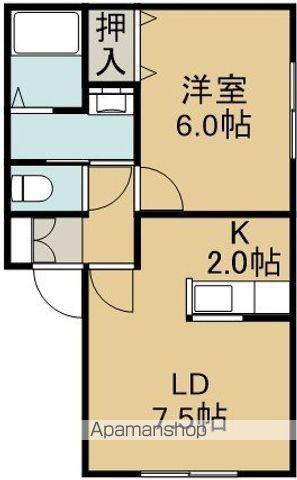 オークヴィラ中道(1DK/1階)の間取り写真