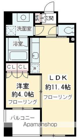 ニューシティアパートメンツ千駄ヶ谷2(1LDK/12階)の間取り写真