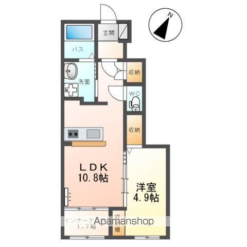 ルミーナ開成(1LDK/1階)の間取り写真