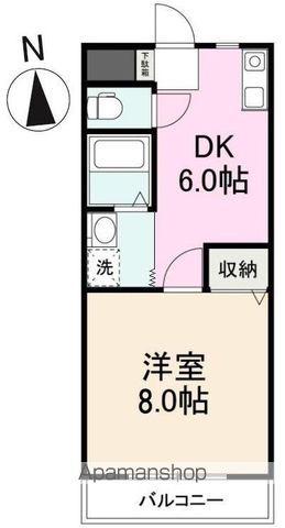 ガーデンハイツ三名弐番館(1DK/1階)の間取り写真