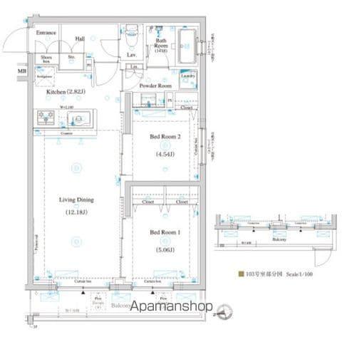 ラティエラ滝野川(2LDK/4階)の間取り写真