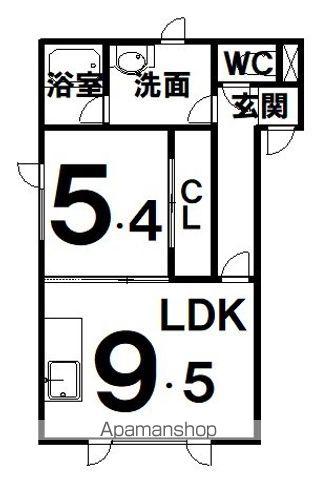 PEACE(1LDK/2階)の間取り写真