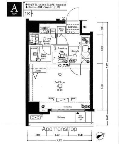 AXAS東京ステーション(1K/2階)の間取り写真