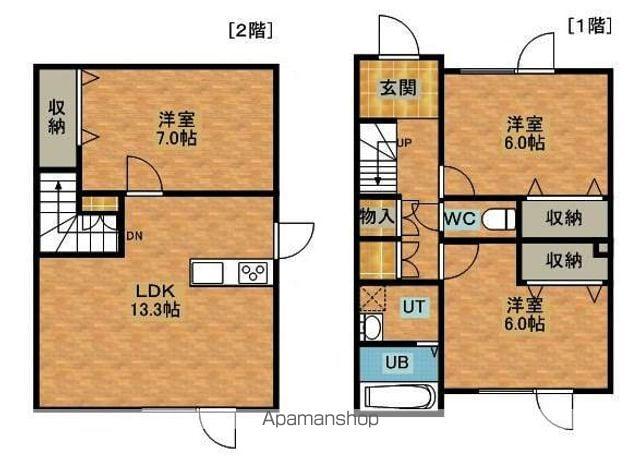 プリティータウンハウス（Ａ・Ｂ・Ｆ・Ｇ・Ｈ）(3LDK)の間取り写真