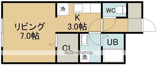 AMU.K2(1K/1階)の間取り写真