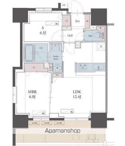 ラグゼナ用賀(1SLDK/7階)の間取り写真