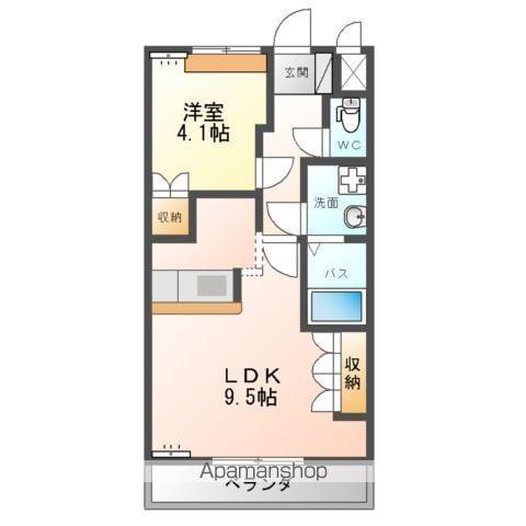 メゾンアイリス(1LDK/2階)の間取り写真