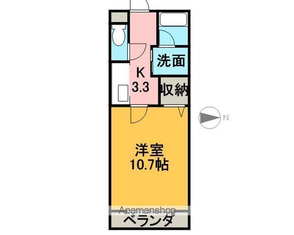 NOTE28(1K/2階)の間取り写真