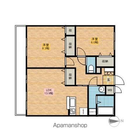 エクセレントハイツ(2LDK/2階)の間取り写真