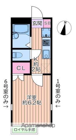 アネシスⅠ(1K/2階)の間取り写真