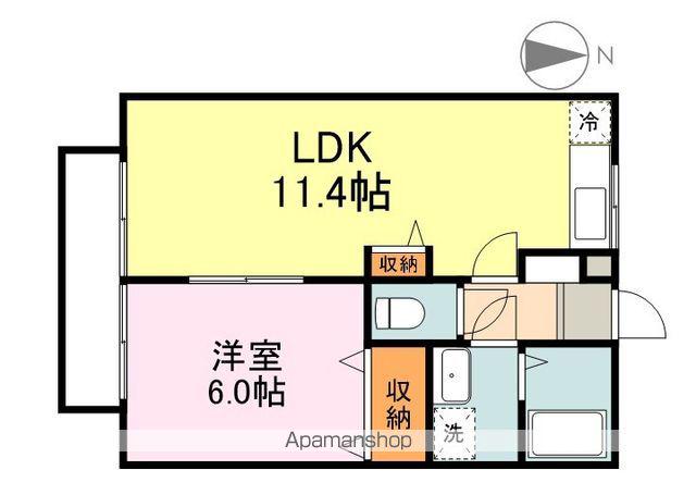 ローズマリー(1LDK/2階)の間取り写真