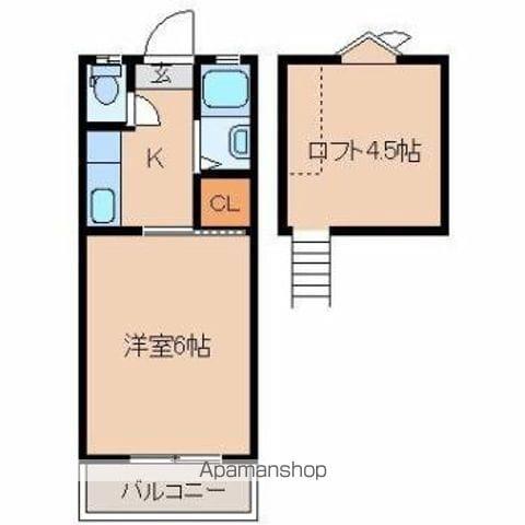 レジデンス三重野(1K/2階)の間取り写真