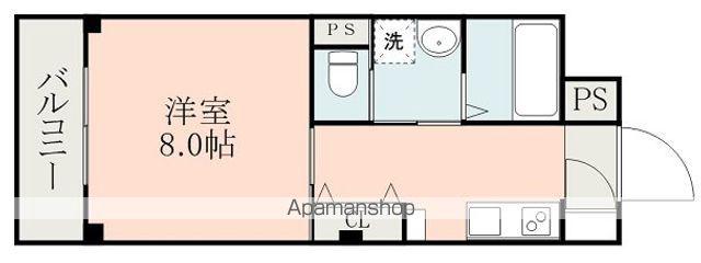 VILLAGE Ⅰ 月出(1K/3階)の間取り写真