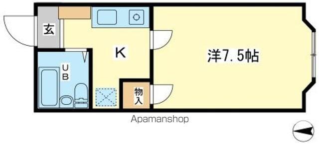 サンハイツ八代(1K/1階)の間取り写真