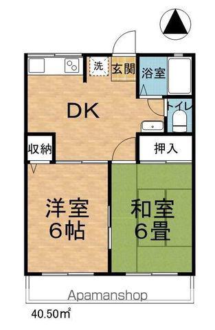 シティハイム青葉荘(2DK/2階)の間取り写真