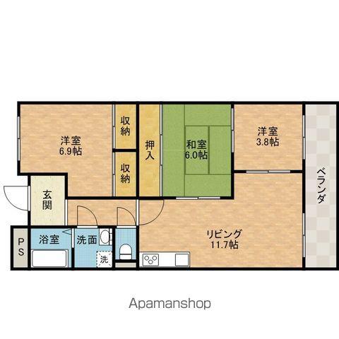 クリアコート寺谷(3LDK/3階)の間取り写真