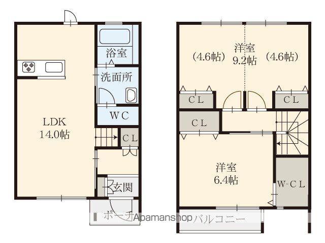 ＬＡ　ＦＥＲＩＯ下井阪(2LDK)の間取り写真