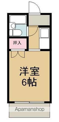 モッキンバード(ワンルーム/1階)の間取り写真