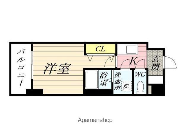 プライムアーバン仙台木町通(1K/6階)の間取り写真