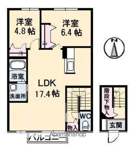 CURAR・S(2LDK/2階)の間取り写真