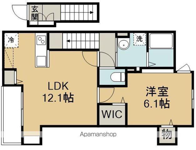 リアン・ラポール 輝(1LDK/2階)の間取り写真