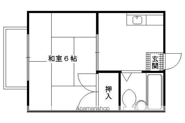 ループ芹川(1K/2階)の間取り写真