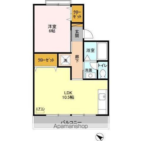 ファーストターフ鎌取A(1LDK/2階)の間取り写真