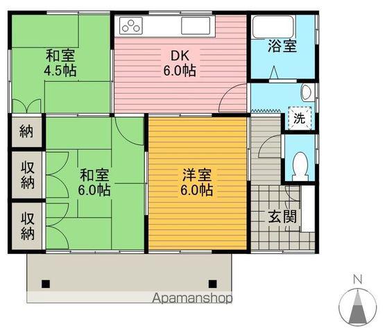 東北新幹線 郡山駅(福島) 徒歩34分 1階建 築38年(3DK)の間取り写真