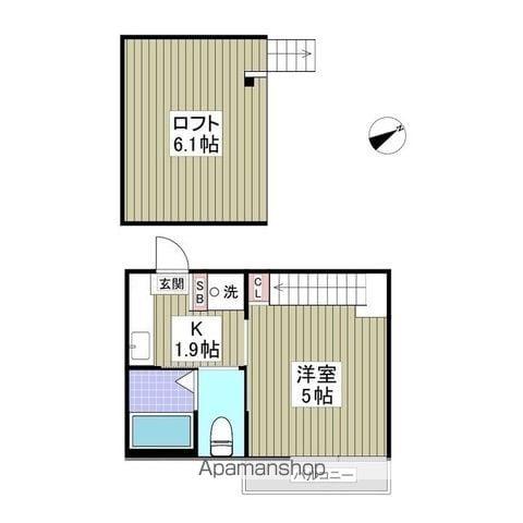 ダルーチャ北初富Ⅱ(1K/2階)の間取り写真