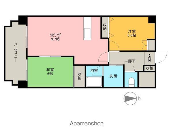 エクセレントみずの(2LDK/5階)の間取り写真