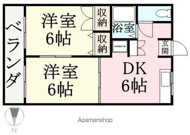 ドリームホーム(2DK/2階)の間取り写真