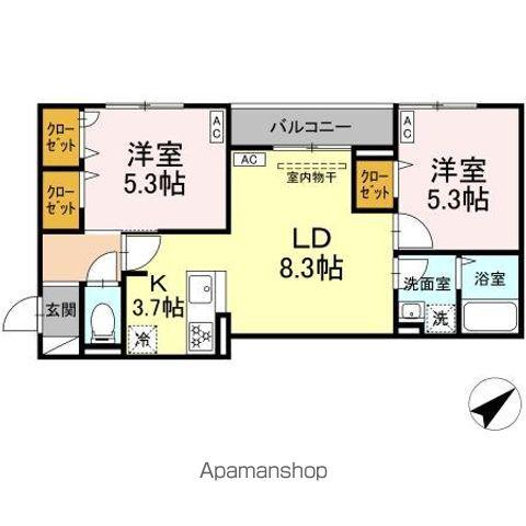 セレスティア江戸川III(2LDK/3階)の間取り写真