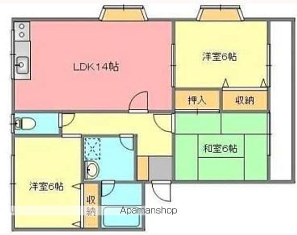スプリエ道後(3LDK/1階)の間取り写真