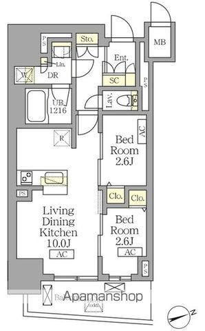 テラス北千住(2LDK/5階)の間取り写真