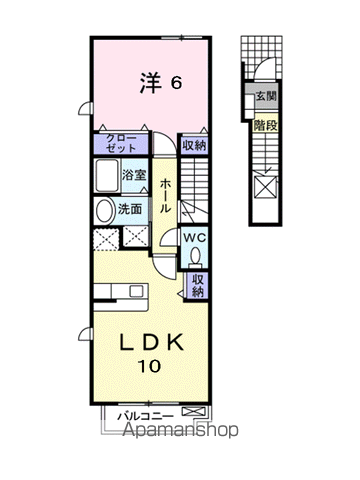 プリマヴェーラSTA(1LDK/2階)の間取り写真